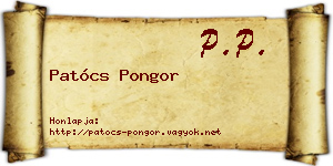 Patócs Pongor névjegykártya